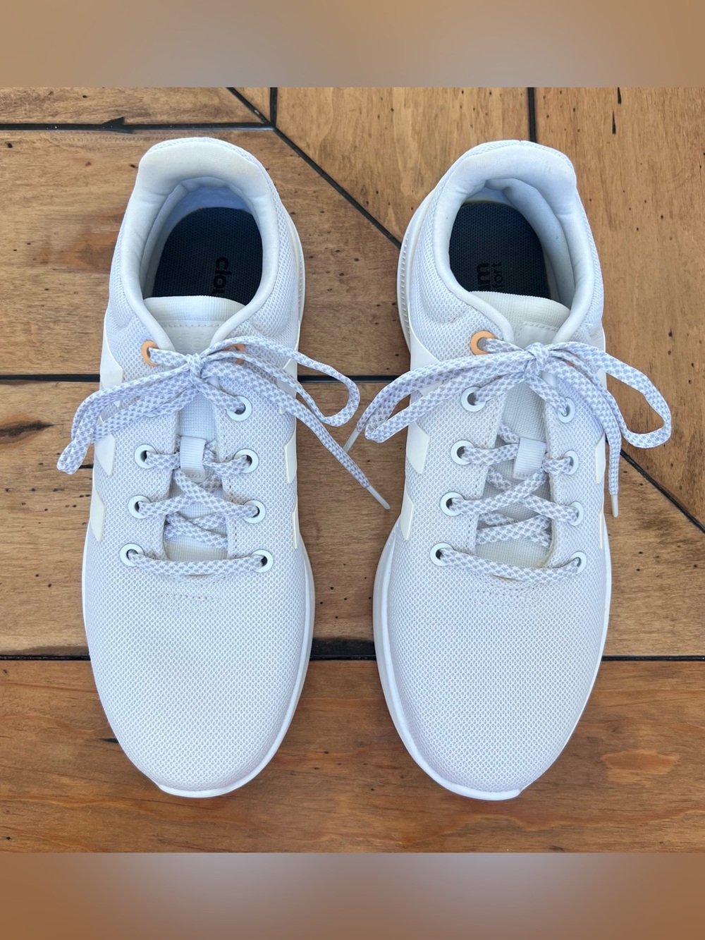 Adidas Women’s White Mesh Lace-Up Sneakers